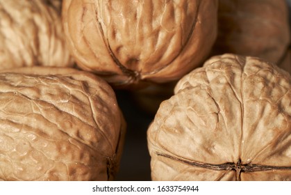 walnut and a cracked walnut closeup shot