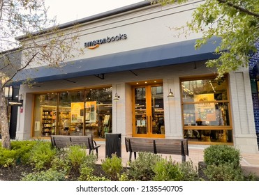 Walnut Creek CA USA, March 13th 2020 Amazon Books Store Facade In Walnut Creek, CA