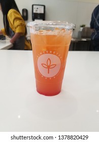 Walnut Creek, CA, USA-February 16, 2019, Citrus Splash Tea From Sinceretea 