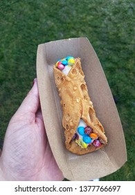 Walnut Creek, CA, USA-October 20, 2018, MnM Cannoli 