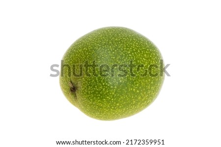 walnut green nut isolated on white background
