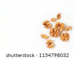 Walnut kernels isolated on white background. 