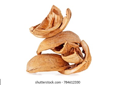 Walnut Shell Isolated On A White Background