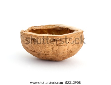 Walnut shell isolated on white