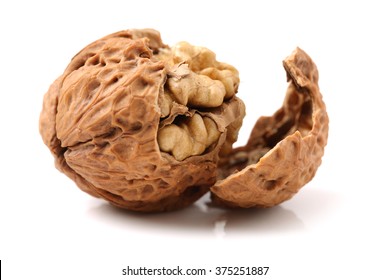 Walnuts On White Background