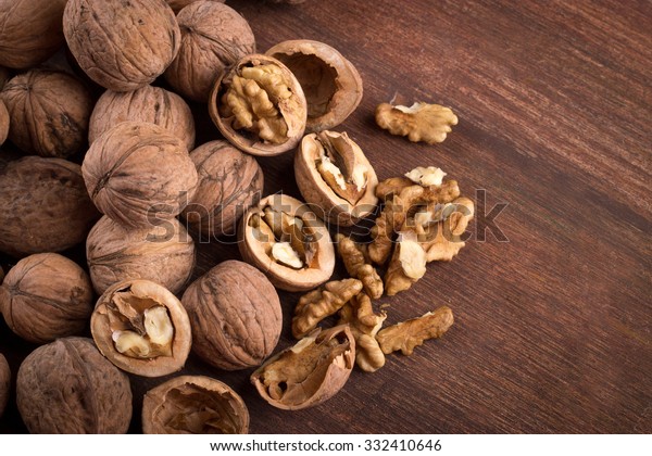 Walnuts Whole Their Skins Chopped Nut Stock Photo (Edit Now) 332410646