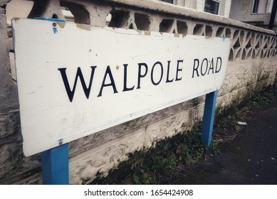 Walpole Road Sign. Boscombe Bournemouth Dorset England UK. 22 February 2020.