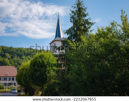 Walshwiller is commune in north-east of France in Grand Est region, Haut-Rhin department, Altkirch district, Altkirch canton. Church of Wolschwiller Stock photo © 