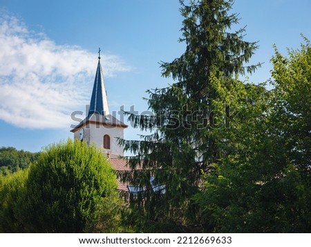 Walshwiller is commune in north-east of France in Grand Est region, Haut-Rhin department, Altkirch district, Altkirch canton. Church of Wolschwiller Stock photo © 