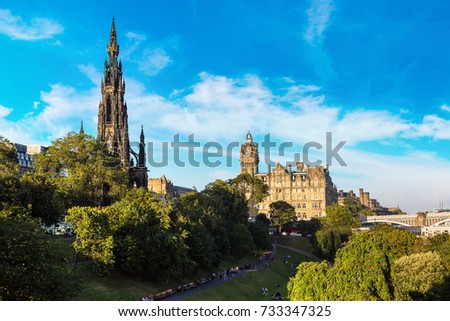 The Walter Scott Monument in Edinburgh in a beautiful summer day, Scotland, United Kingdom