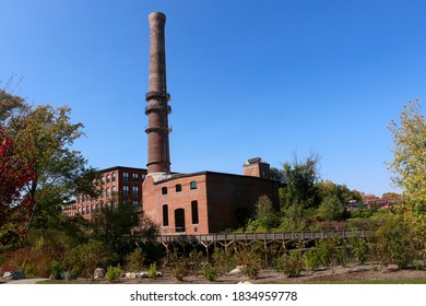 Waltham, MA - October 10 2020: The Charles River Museum Of Industry And Innovation, Located In The Former Francis Cabot Lowell Textile Mill