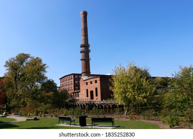 Waltham, MA - October 10 2020: The Charles River Museum Of Industry And Innovation, Located In The Former Francis Cabot Lowell Textile Mill