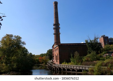 Waltham, MA - October 10 2020: The Charles River Museum Of Industry And Innovation, Located In The Former Francis Cabot Lowell Textile Mill