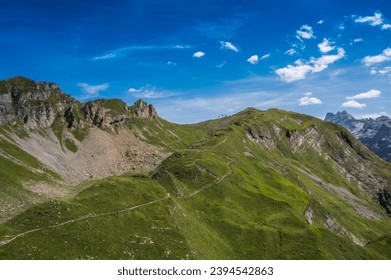 The Wandertrail Horizontweg from Alpen Tower to Engstlenalp, along Gental, Switzerland - Shutterstock ID 2394542863
