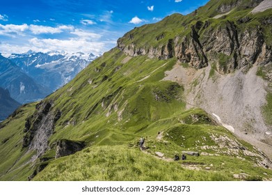 The Wandertrail Horizontweg from Alpen Tower to Engstlenalp, along Gental, Switzerland - Shutterstock ID 2394542873