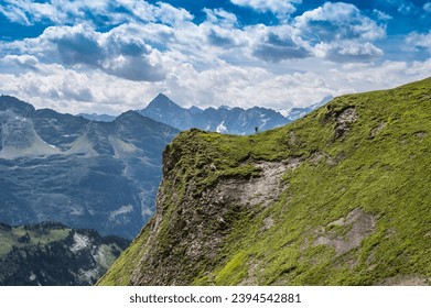 The Wandertrail Horizontweg from Alpen Tower to Engstlenalp, along Gental, Switzerland - Shutterstock ID 2394542881