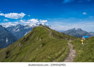 The Wandertrail Horizontweg from Alpen Tower to Engstlenalp, along Gental, Switzerland - Shutterstock ID 2394542901