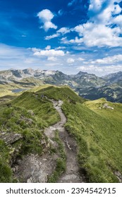 The Wandertrail Horizontweg from Alpen Tower to Engstlenalp, along Gental, Switzerland - Shutterstock ID 2394542915