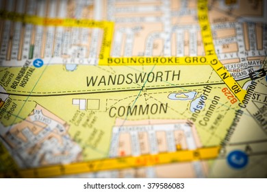 Wandsworth Common. London, UK Map.