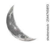 Waning Crescent (Moon Phase) - isolated white background