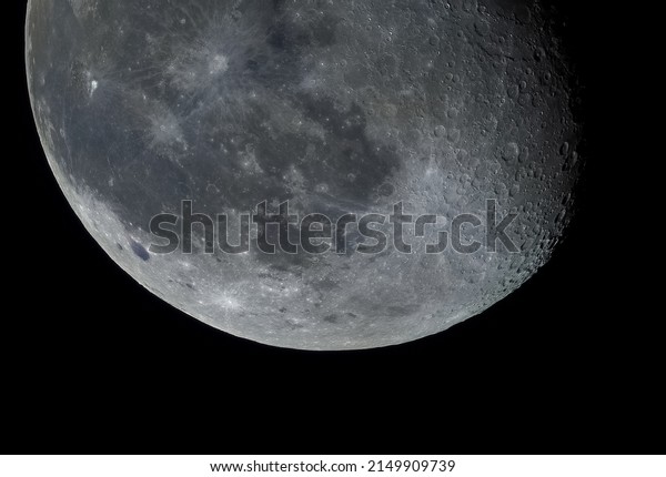 Waning gibbous Moon\
photographed in color .