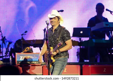 WANTAGH, NY - AUG 30: Brad Paisley Performs In Concert At Northwell Health At Jones Beach On August 30, 2019 In Wantagh, New York.