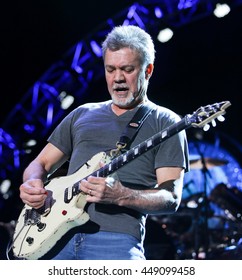 WANTAGH, NY-AUG 14: Eddie Van Halen Of Van Halen Performs Onstage At Jones Beach Theater On August 14, 2015 In Wantagh, New York.