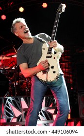 WANTAGH, NY-AUG 14: Eddie Van Halen Of Van Halen Performs Onstage At Jones Beach Theater On August 14, 2015 In Wantagh, New York.