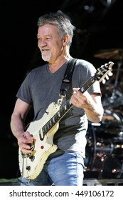 WANTAGH, NY-AUG 14: Eddie Van Halen Of Van Halen Performs Onstage At Jones Beach Theater On August 14, 2015 In Wantagh, New York.