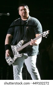 WANTAGH, NY-AUG 14: Wolfgang Van Halen Of Van Halen Performs Onstage At Jones Beach Theater On August 14, 2015 In Wantagh, New York.