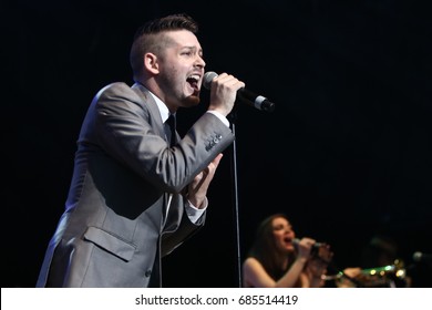 WANTAGH, NY-MAY 31: Singer Justin Baron Performs Onstage At 103.5 KTU's KTUphoria 2015 At Nikon At Jones Beach Theater On May 31, 2015 In Wantagh, NY.