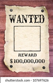 Wanted Poster On Wood Background Stock Photo 107697626 | Shutterstock