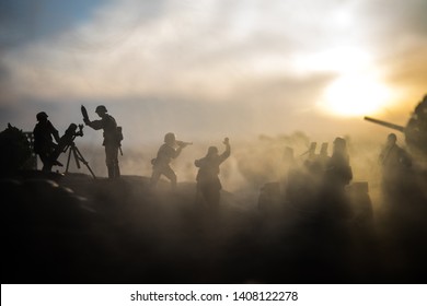 War Concept Military Silhouettes Fighting Scene Stock Photo 686756764 ...