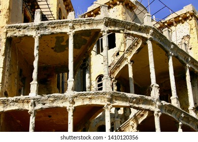 War Damaged Building In Beirut Lebanon