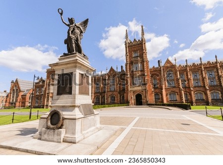 War memorial outside the Lanyon Building, Queen's University Belfast,Belfast, Northern Ireland, United Kingdom, UK