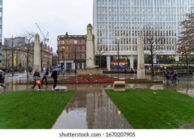 War Memorial In St Peters Square, Manchester, UK. 10/03/20