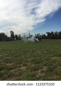 War re-enactment in a field