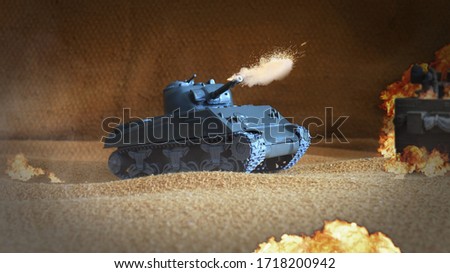 War With Tank, Toy Tank, War Concept, Copy Space...,
