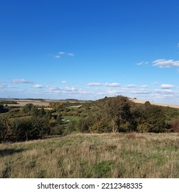 Warden Hills Nature Reserve In Luton, Bedfordshire, England. English Countryside. 