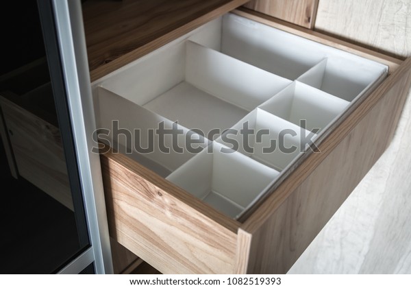 Wardrobe Sliding Doors Drawers Drawer Modern Stock Photo