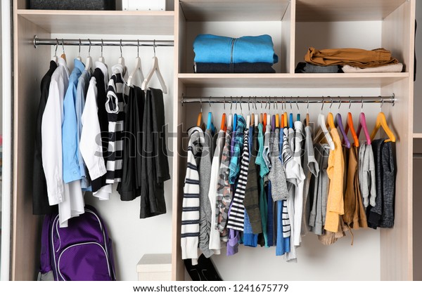 Wardrobe Stylish Boys Clothes Hanging On Stock Photo Edit Now