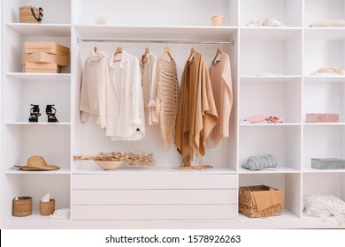 Wardrobe With Stylish Female Clothes