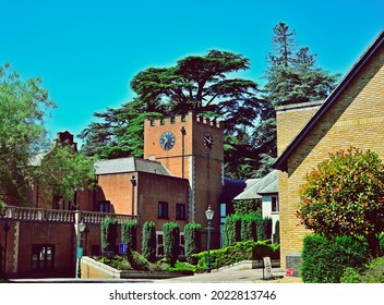 Ware, UK - July 16 2021: Clock Tower As Part Of Hanbury Manor