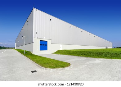 Warehouse Building With Blue Sky