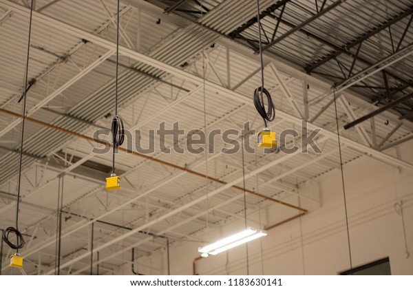 Warehouse Ceiling Metal Support Beams Triangle Stock Image