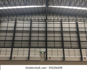 A warehouse is a commercial building for storage of goods. Warehouses are used by manufacturers, importers, exporters, wholesalers, transport businesses, customs, etc. - Shutterstock ID 592336298
