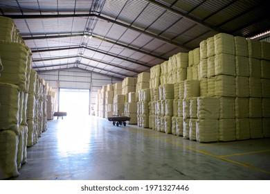 Warehouse with cotton bales in a brazilian textile industry - Shutterstock ID 1971327446