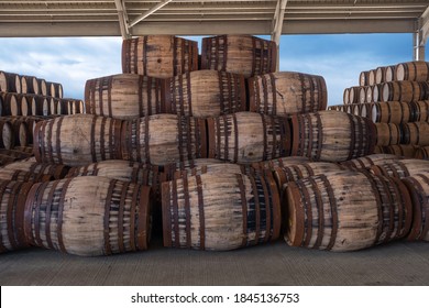 warehouse full of cask of whisky