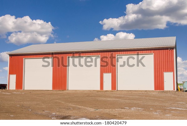 Warehouse for industrial unit or agriculture\
storage. Steel\
building.