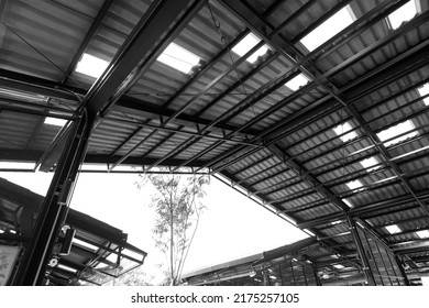 Warehouse Interior Architectural Details. ventilation block and  polycarbonate roof.